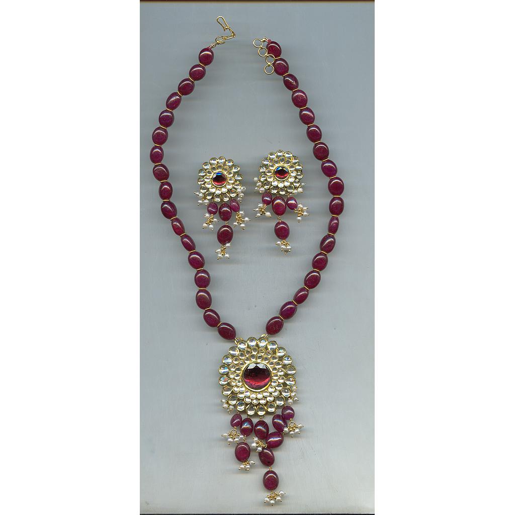 GOLD HALF SET PENDENT KUNDAN GENERAL