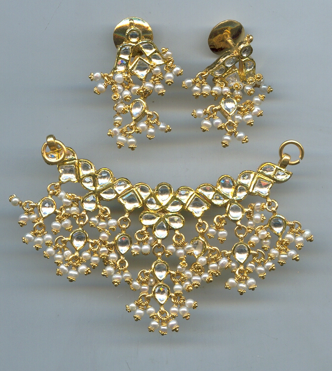 GOLD HALF SET PENDENT KUNDAN GENERAL