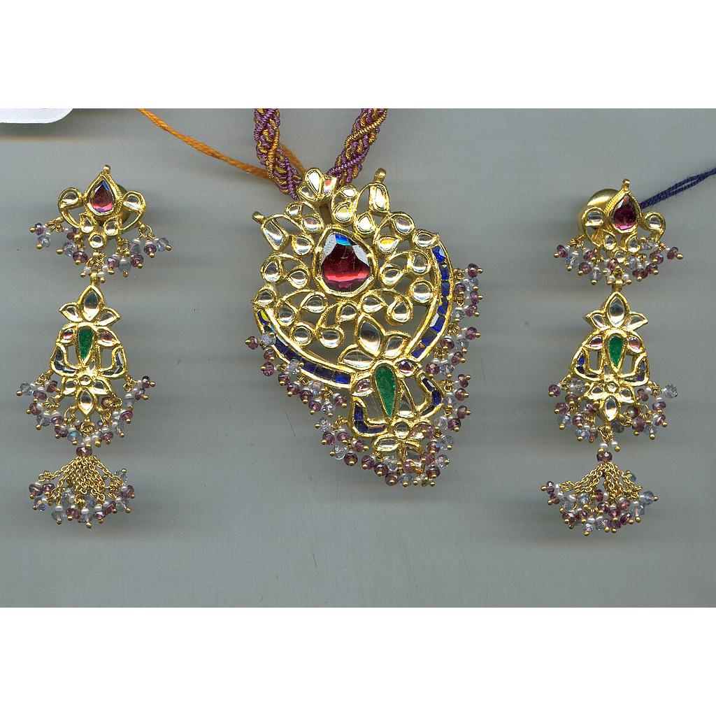 GOLD HALF SET PENDENT KUNDAN GENERAL