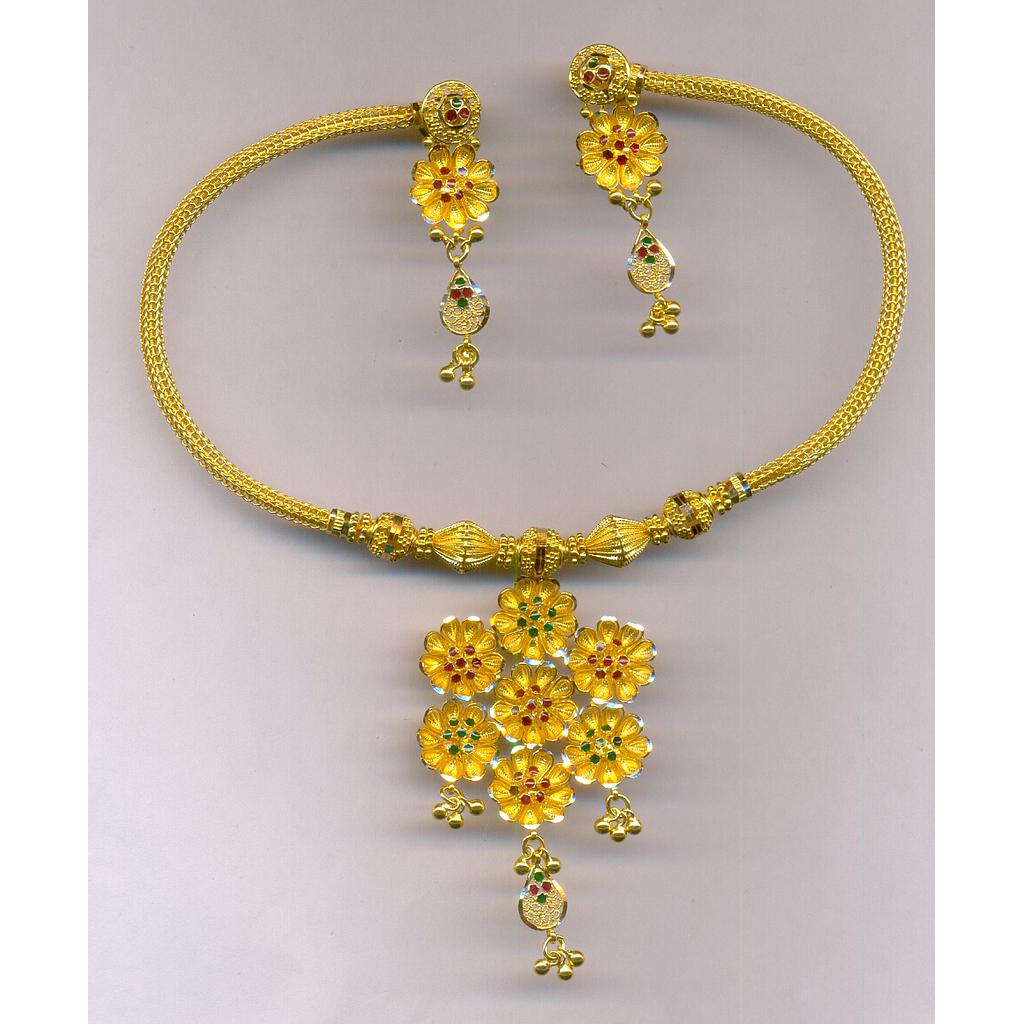 GOLD HALF SET PENDENT PLAIN EXCLUSIVE