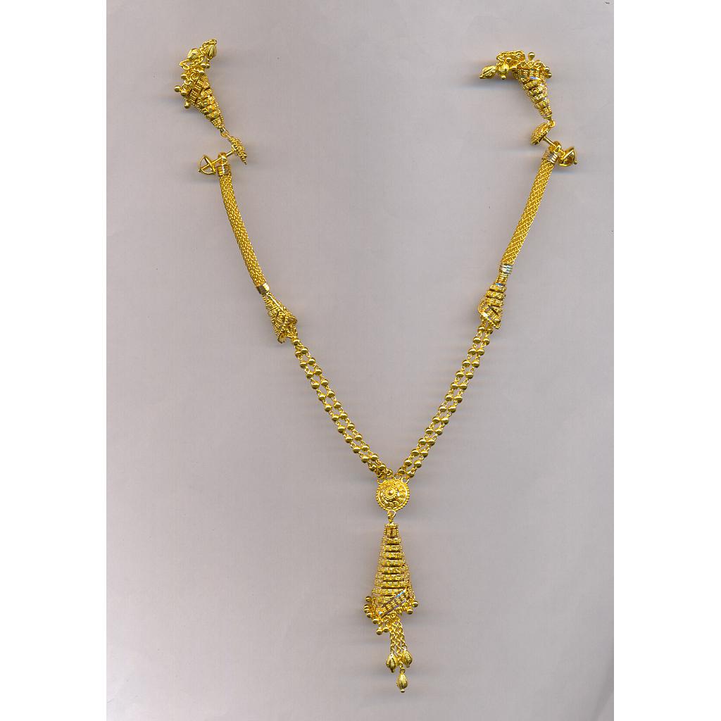 GOLD HALF SET PENDENT PLAIN FANCY