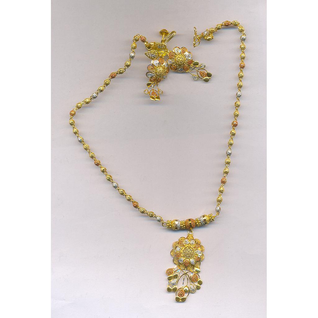 GOLD HALF SET PENDENT PLAIN FANCY