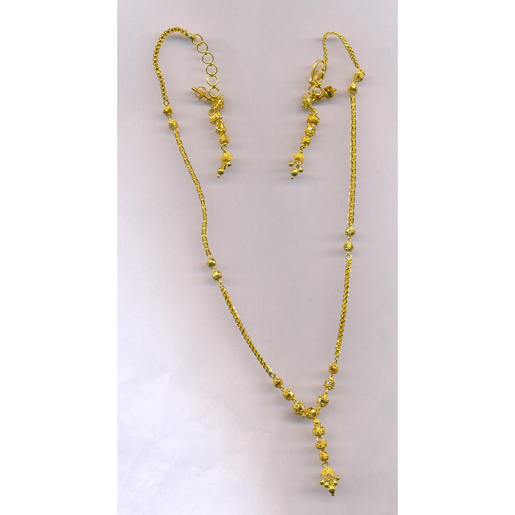 GOLD HALF SET PENDENT PLAIN FANCY