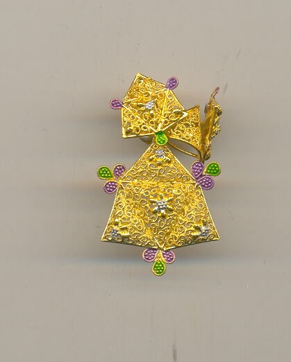 GOLD HALF SET PENDENT PLAIN FANCY