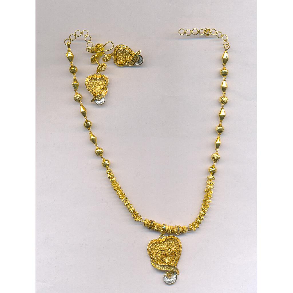 GOLD HALF SET PENDENT PLAIN FANCY
