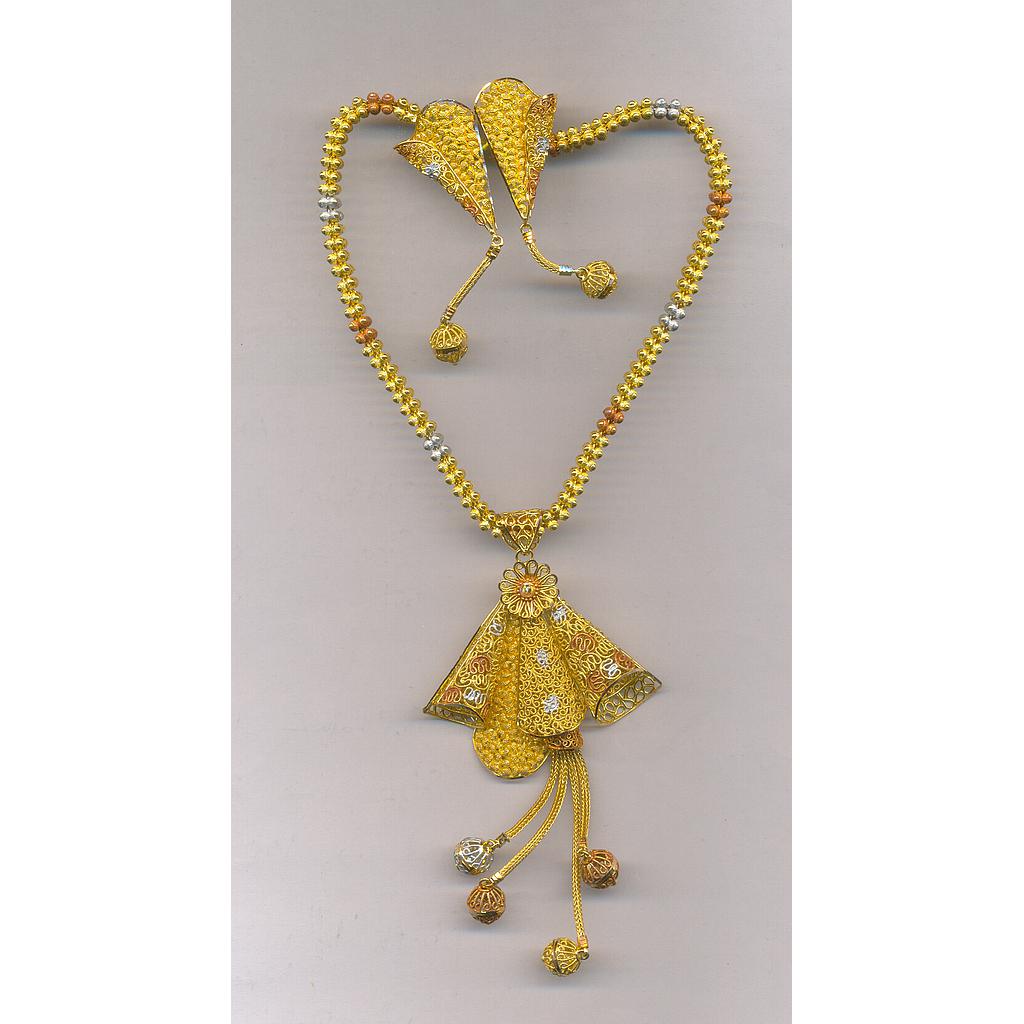 GOLD HALF SET PENDENT PLAIN FANCY