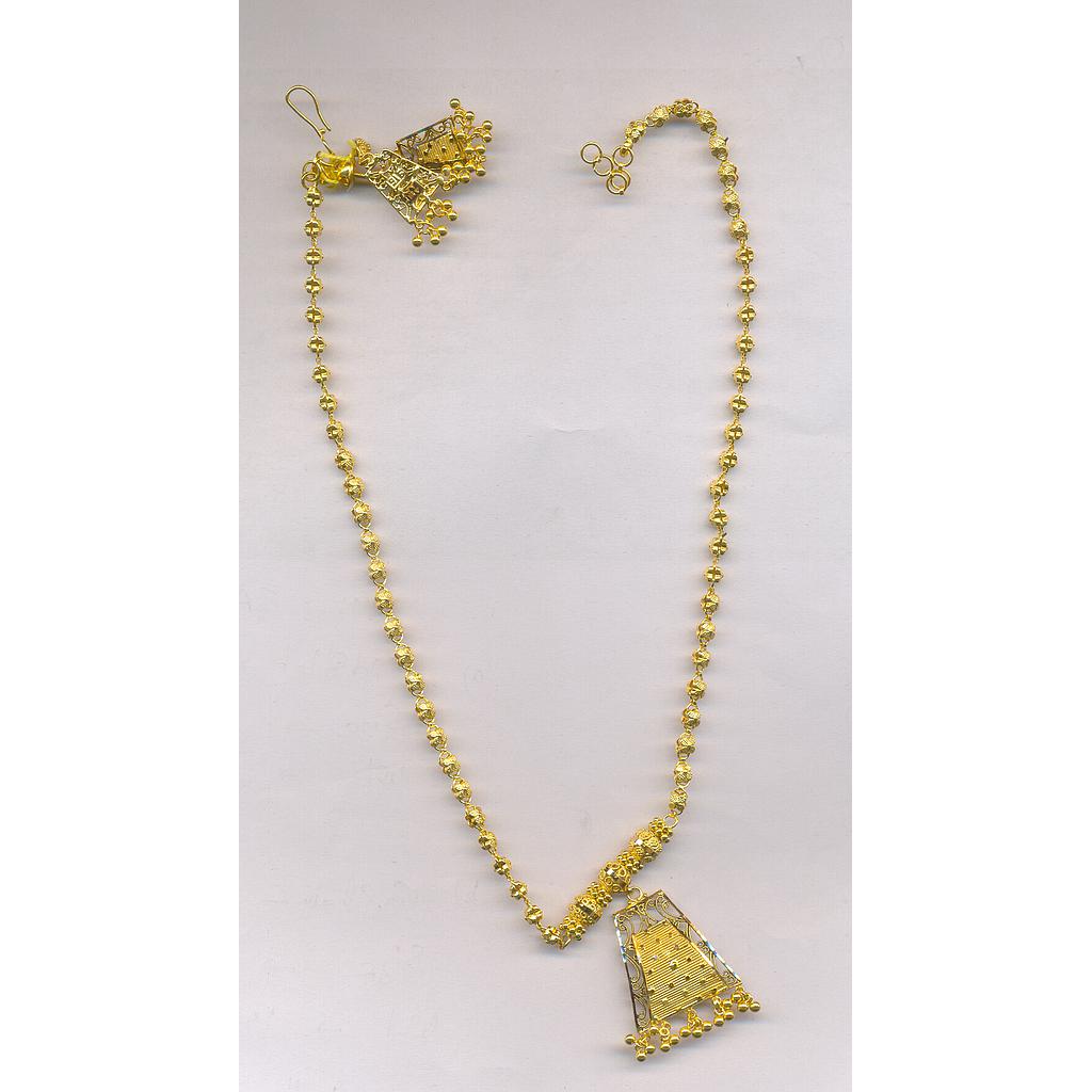 GOLD HALF SET PENDENT PLAIN FANCY