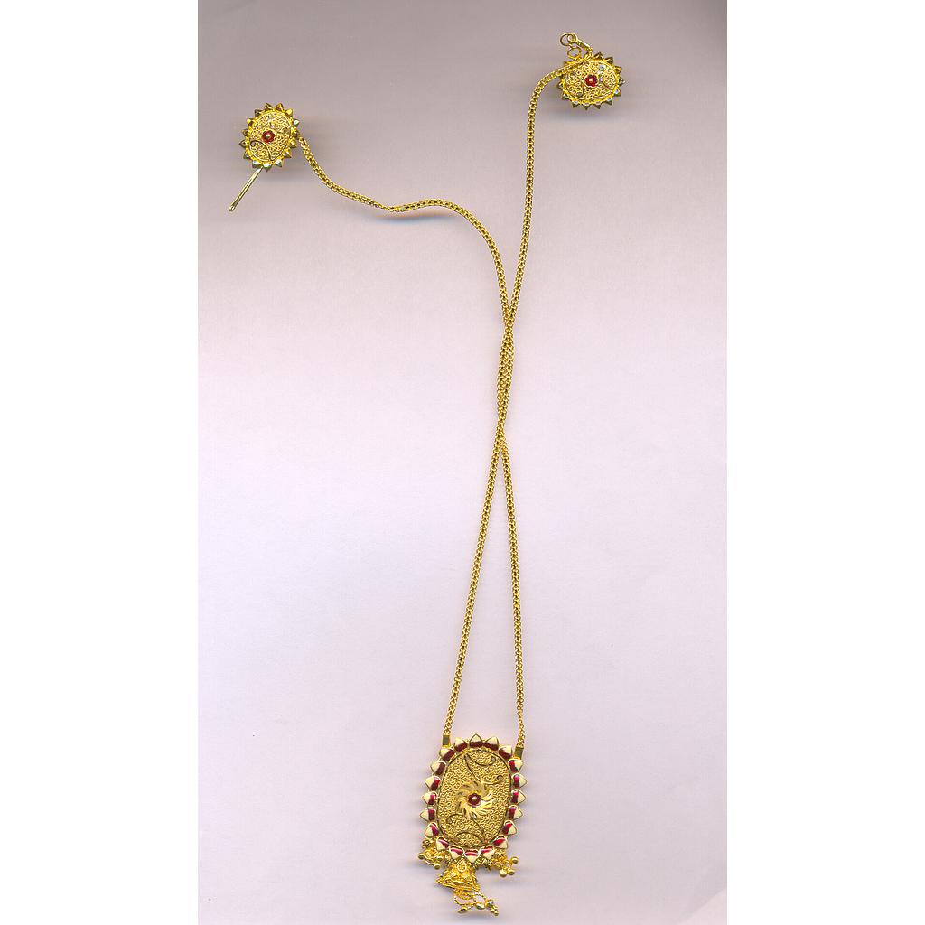 GOLD HALF SET PENDENT PLAIN FANCY