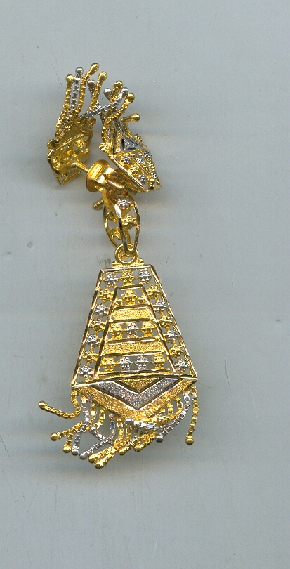 GOLD HALF SET PENDENT PLAIN FANCY
