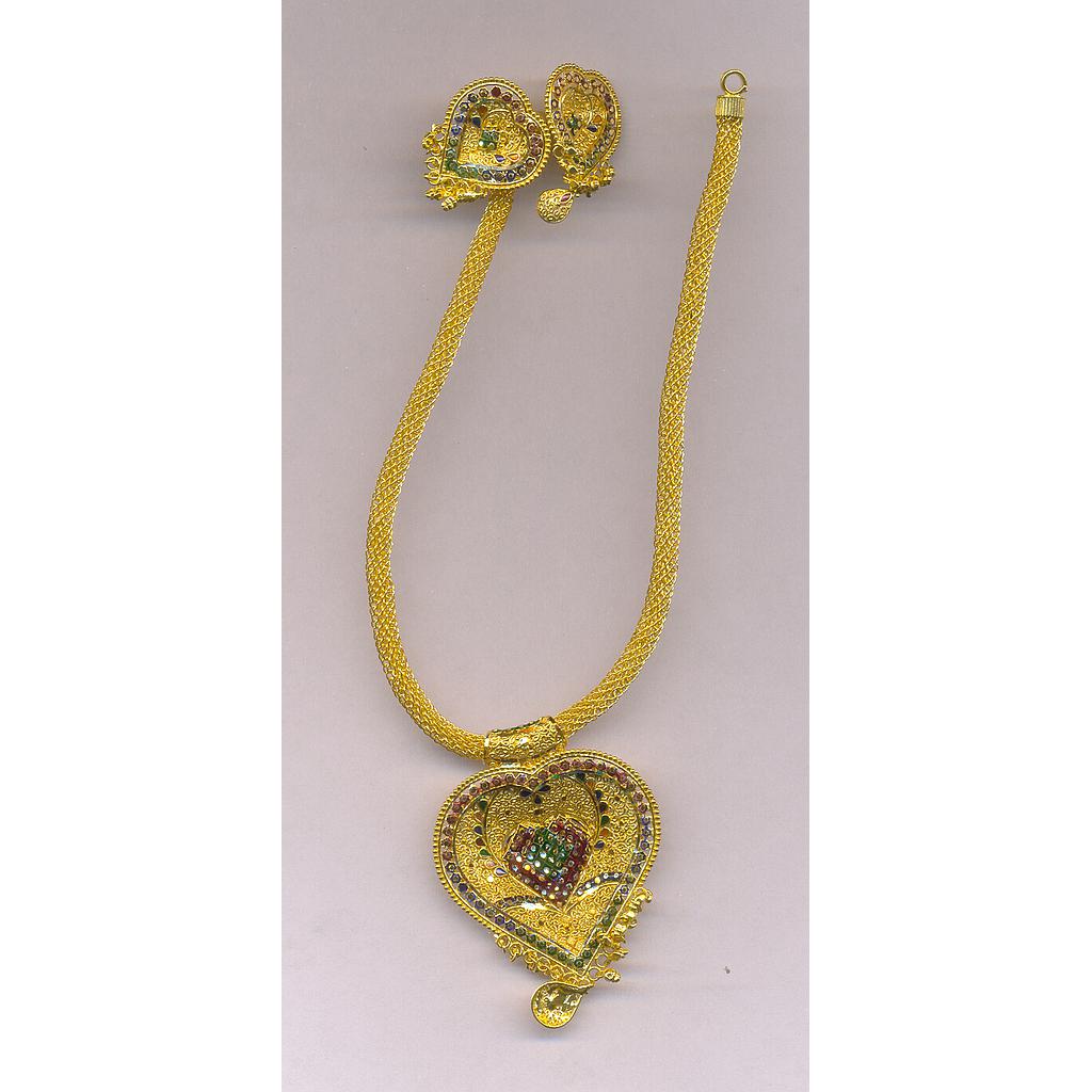 GOLD HALF SET PENDENT PLAIN FANCY