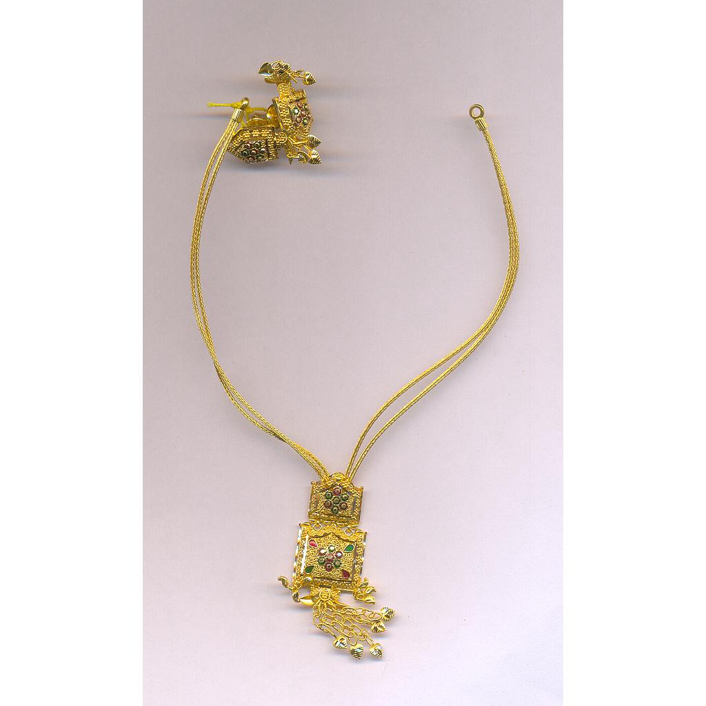 GOLD HALF SET PENDENT PLAIN FANCY
