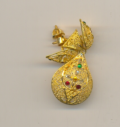 GOLD HALF SET PENDENT PLAIN FANCY