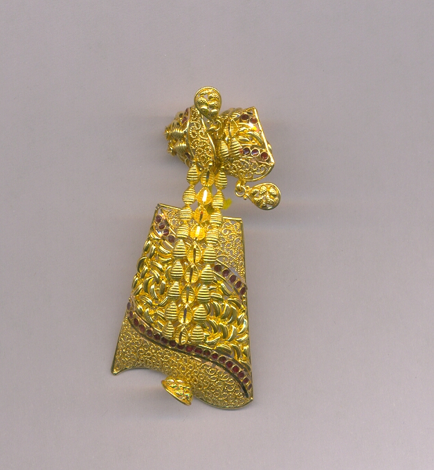 GOLD HALF SET PENDENT PLAIN FANCY