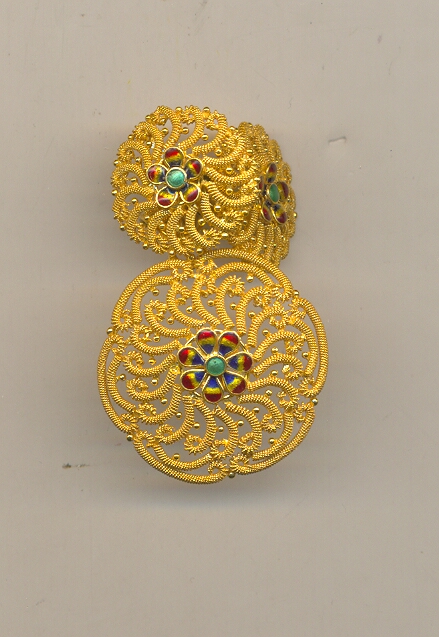 GOLD HALF SET PENDENT PLAIN FANCY