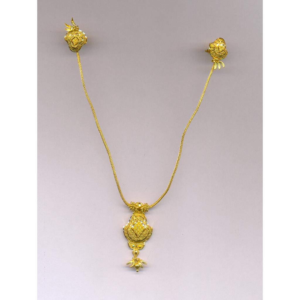 GOLD HALF SET PENDENT PLAIN FANCY