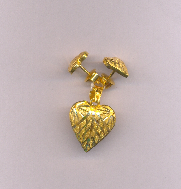 GOLD HALF SET PENDENT PLAIN FANCY
