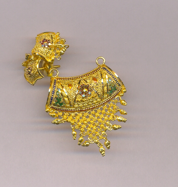 GOLD HALF SET PENDENT PLAIN FANCY