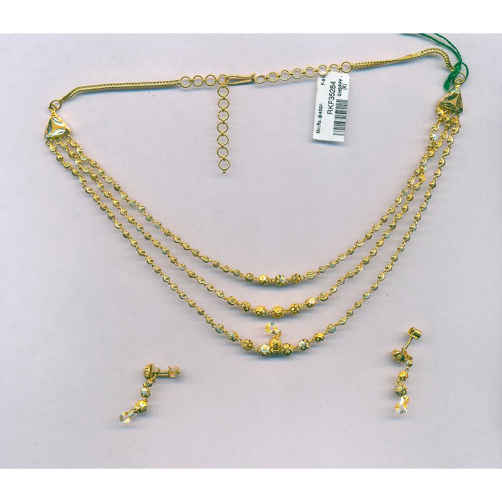 GOLD HALF SET PENDENT PLAIN FANCY