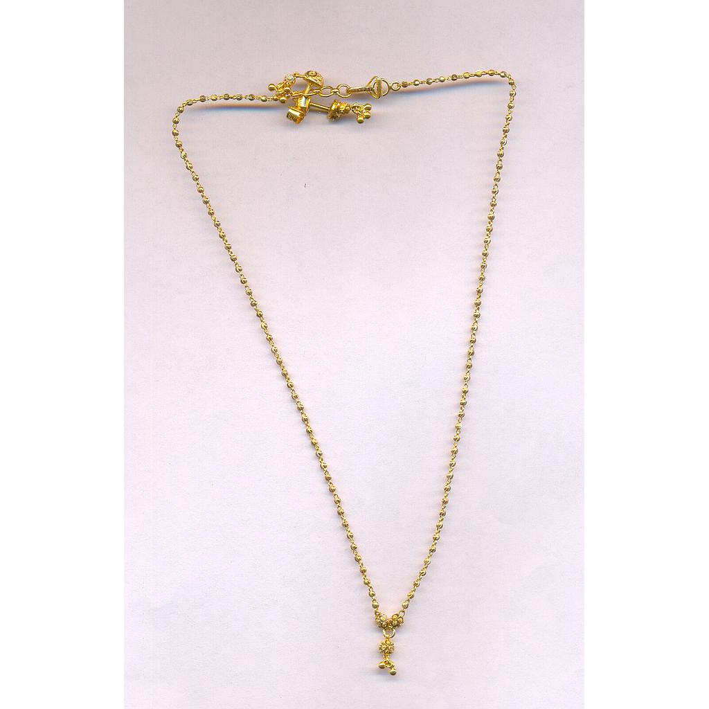 GOLD HALF SET PENDENT PLAIN FANCY