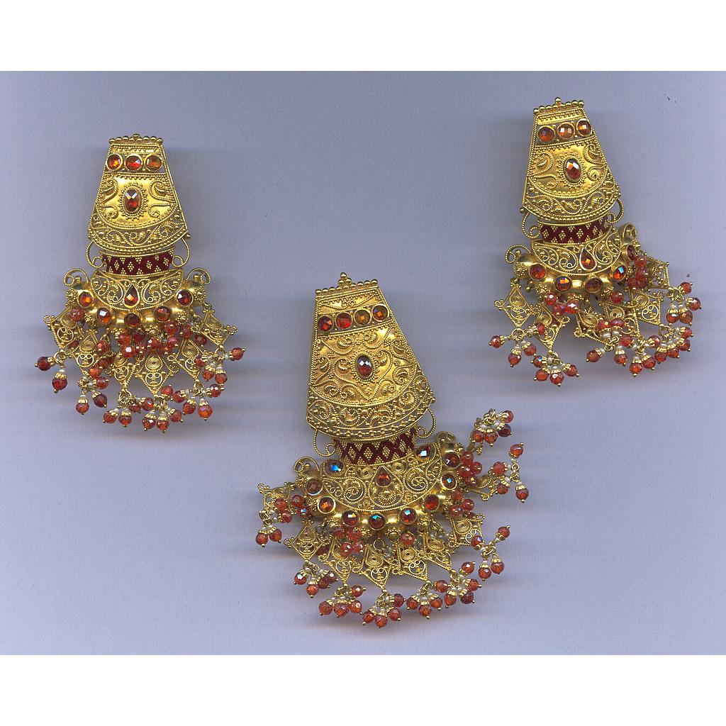 GOLD HALF SET PENDENT PLAIN FANCY