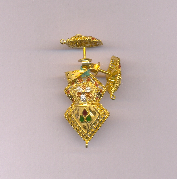 GOLD HALF SET PENDENT PLAIN FANCY