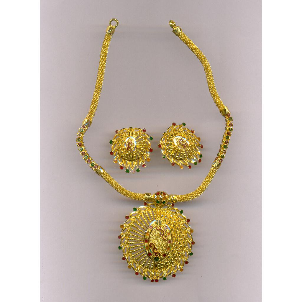GOLD HALF SET PENDENT PLAIN FANCY