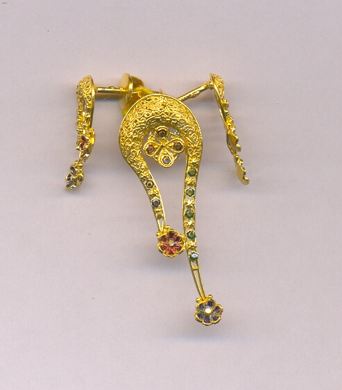 GOLD HALF SET PENDENT PLAIN FANCY