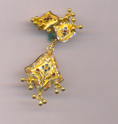 GOLD HALF SET PENDENT PLAIN FANCY