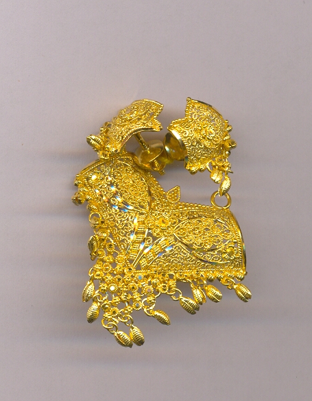 GOLD HALF SET PENDENT PLAIN FANCY