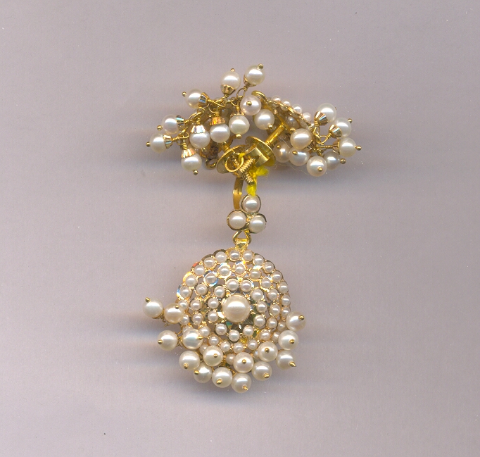 GOLD HALF SET PENDENT REALSTONE FANCY
