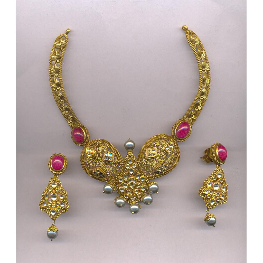 GOLD HALF SET ROUND ANTIQUE FANCY
