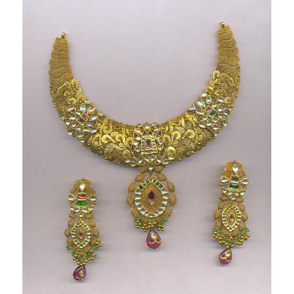 GOLD HALF SET ROUND ANTIQUE FANCY