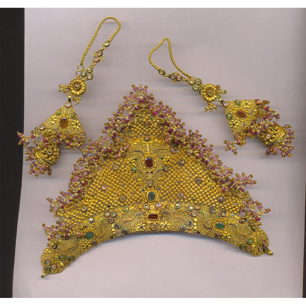 GOLD HALF SET ROUND ANTIQUE FANCY