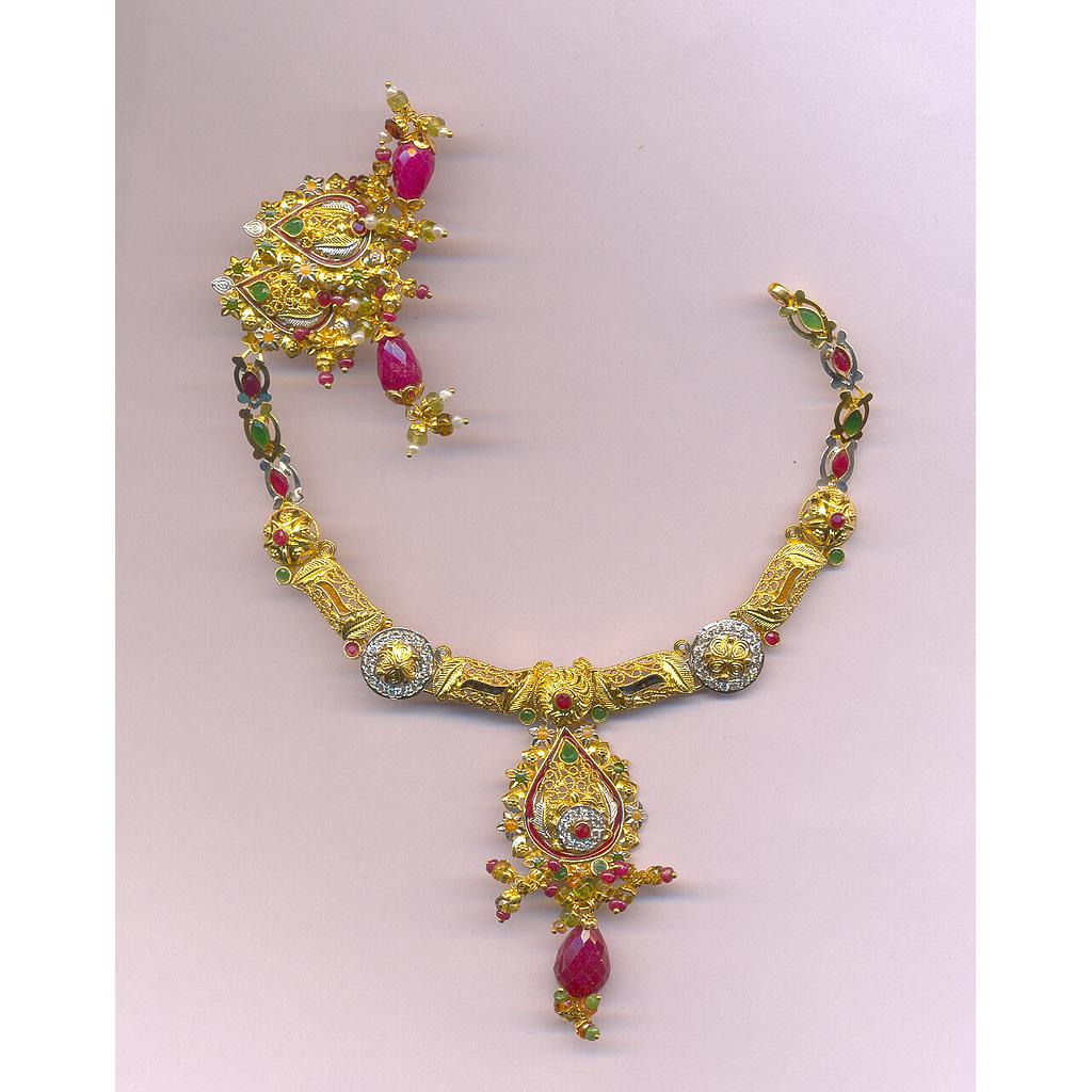 GOLD HALF SET ROUND DESIGNER FANCY