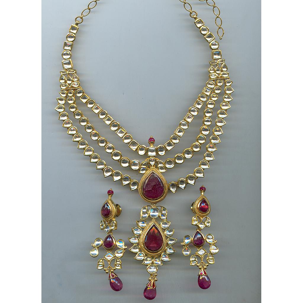 GOLD SET ROUND KUNDAN