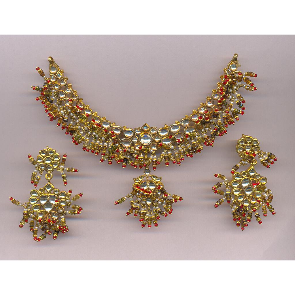 GOLD HALF SET ROUND KUNDAN EXCLUSIVE