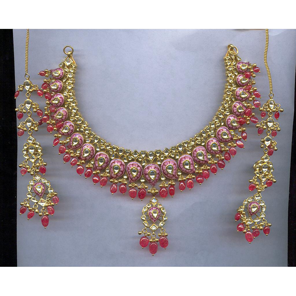 GOLD HALF SET ROUND KUNDAN EXCLUSIVE