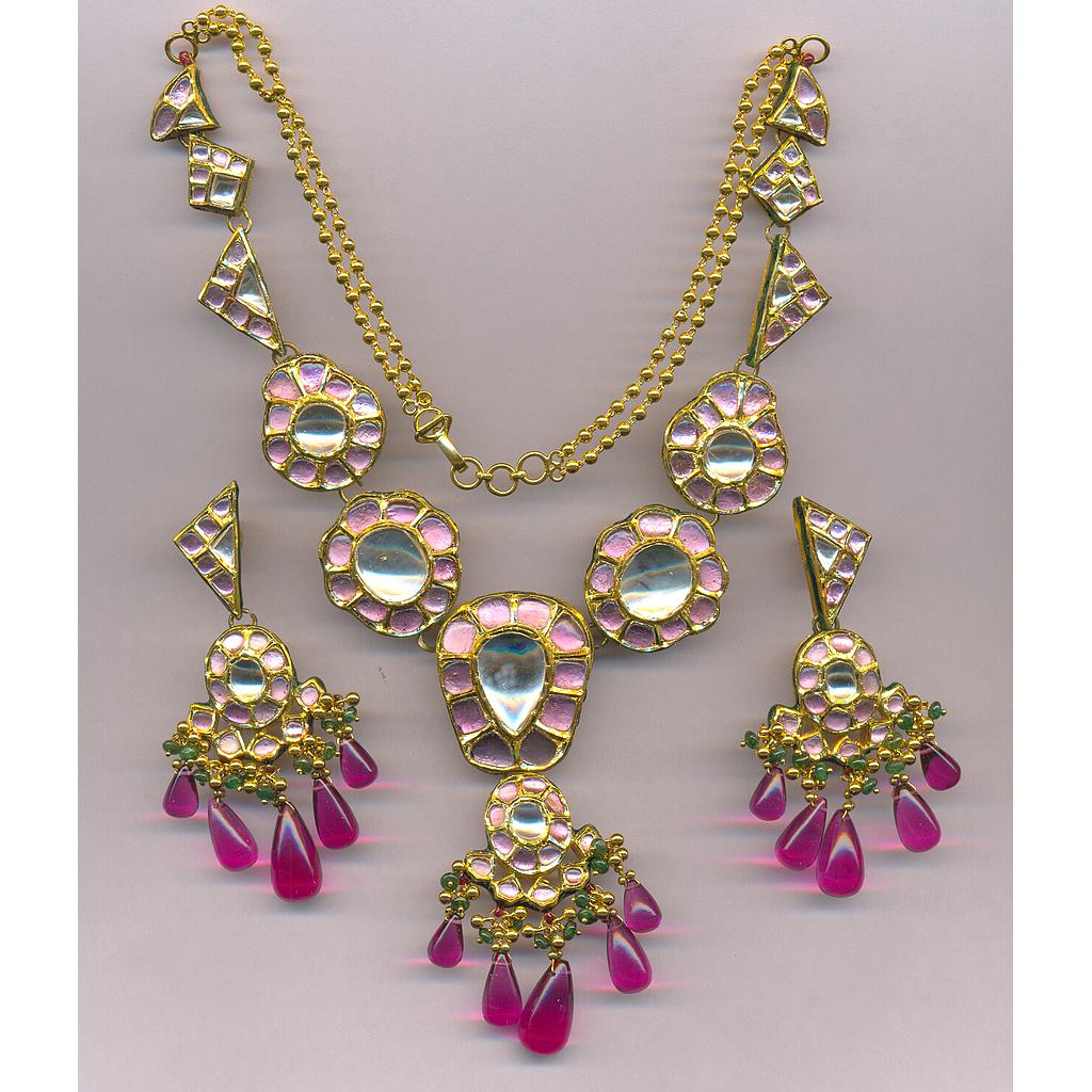 GOLD HALF SET ROUND KUNDAN EXCLUSIVE