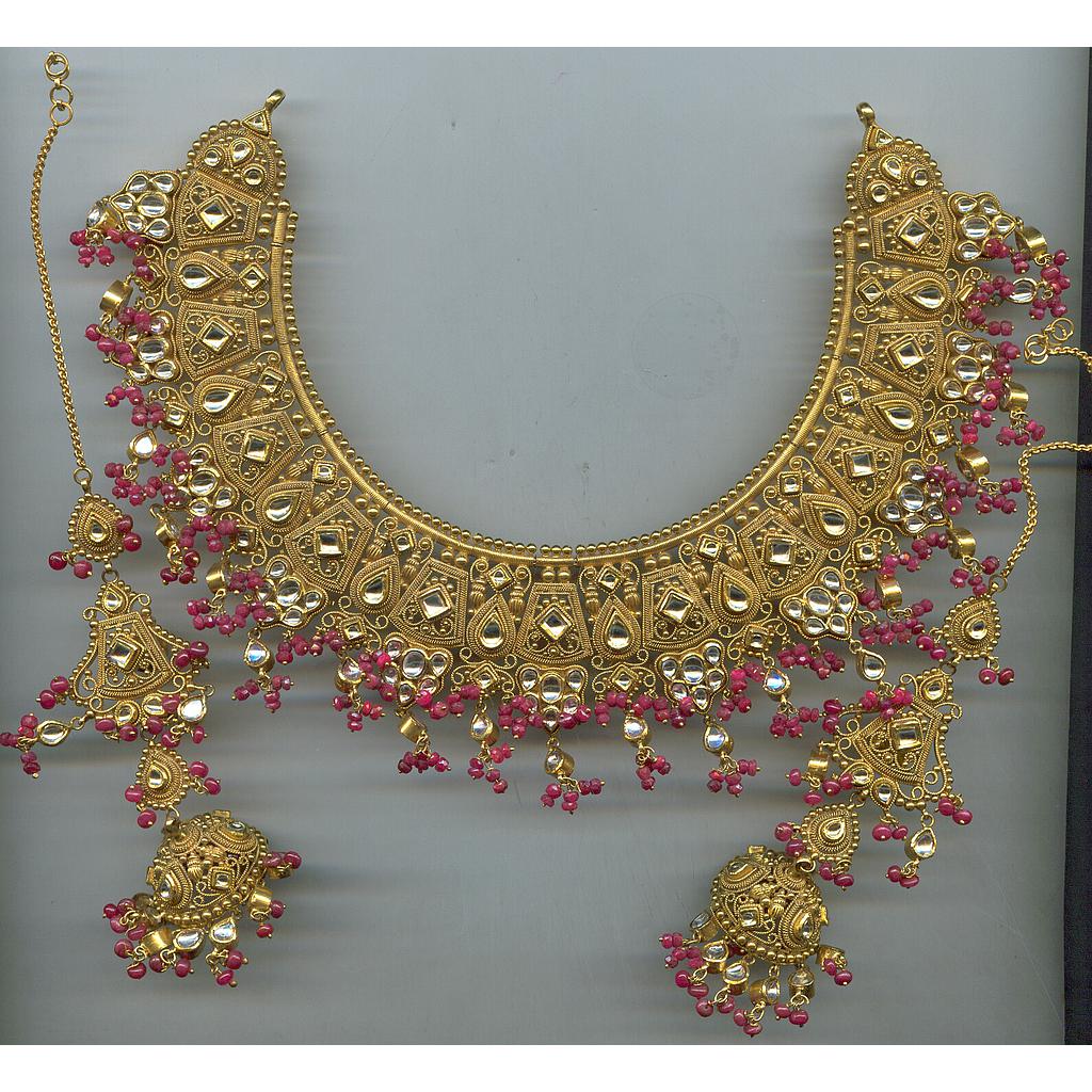 GOLD HALF SET ROUND KUNDAN EXCLUSIVE