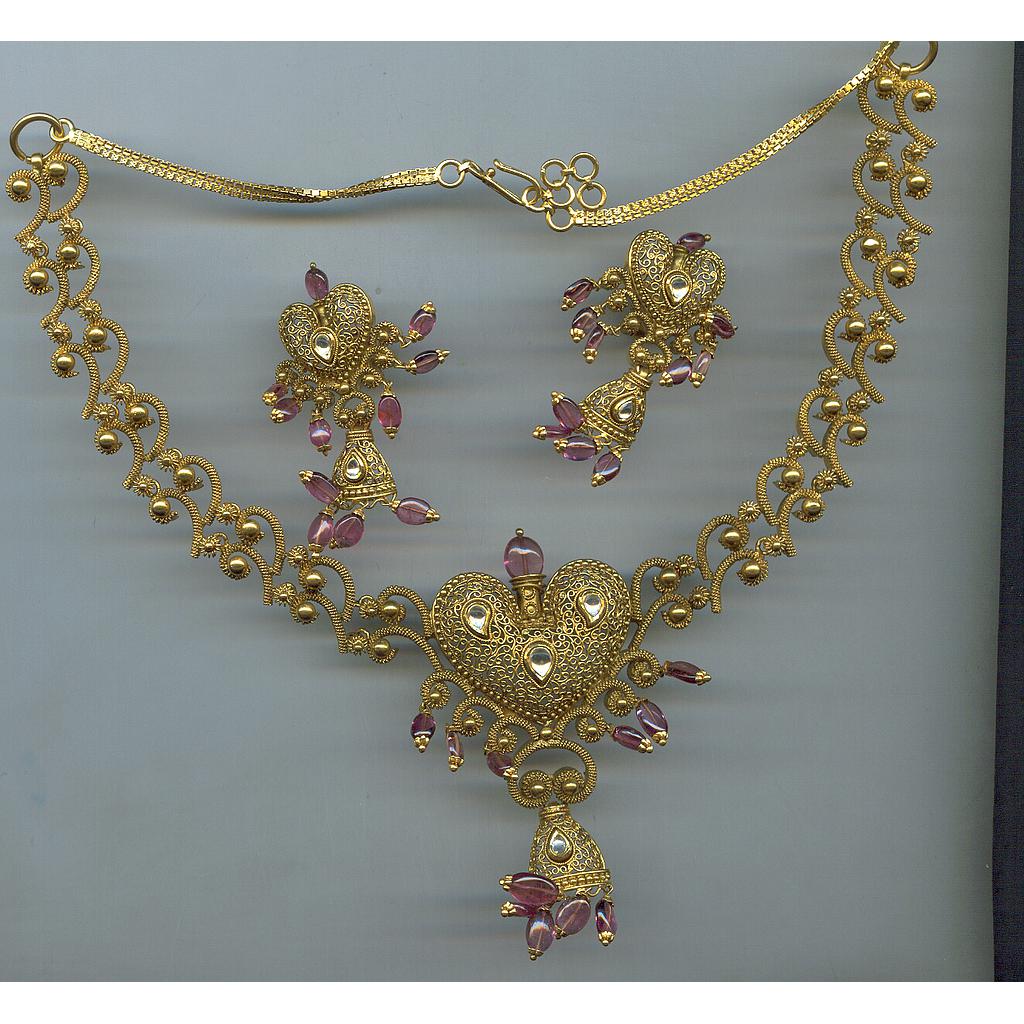 GOLD HALF SET ROUND KUNDAN EXCLUSIVE
