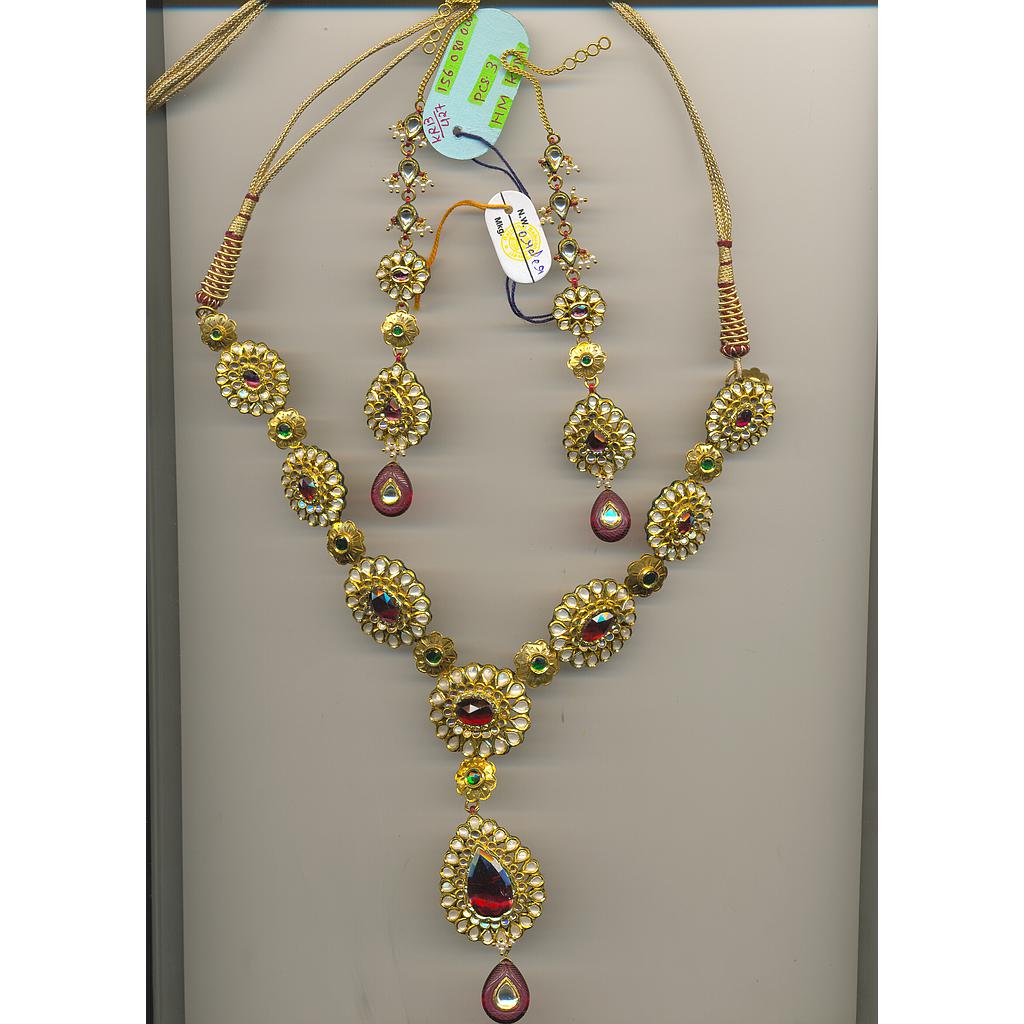 GOLD HALF SET ROUND KUNDAN EXCLUSIVE