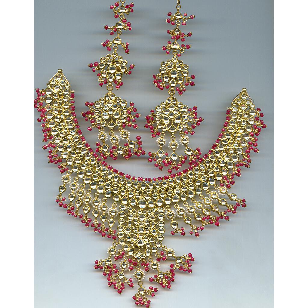 GOLD HALF SET ROUND KUNDAN EXCLUSIVE