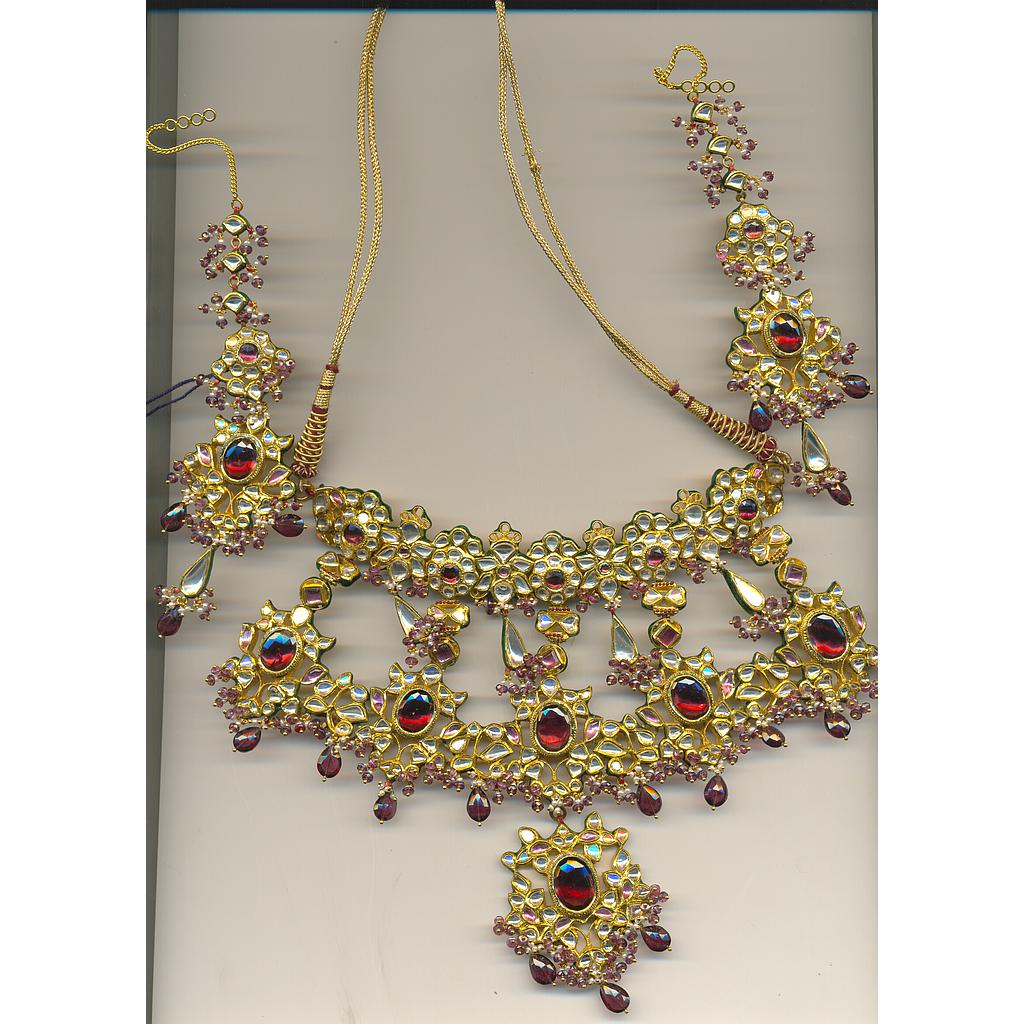 GOLD HALF SET ROUND KUNDAN EXCLUSIVE