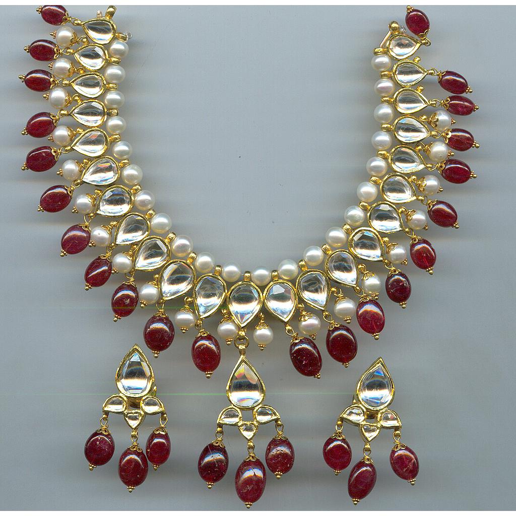 GOLD HALF SET ROUND KUNDAN EXCLUSIVE