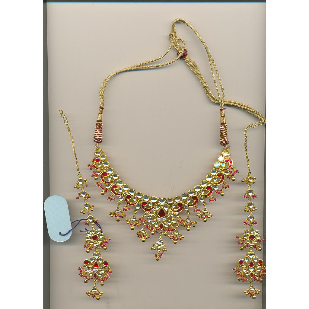 GOLD HALF SET ROUND KUNDAN EXCLUSIVE