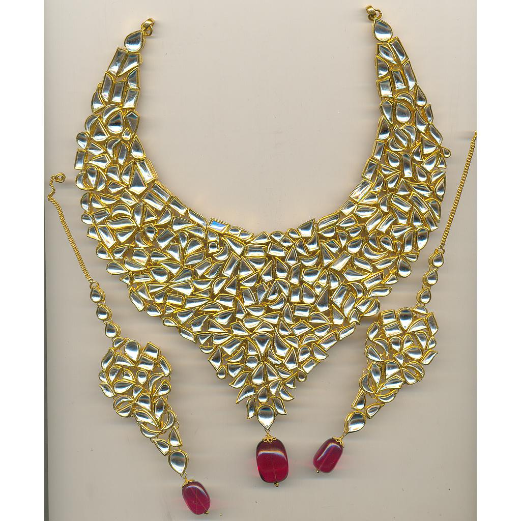 GOLD HALF SET ROUND KUNDAN EXCLUSIVE