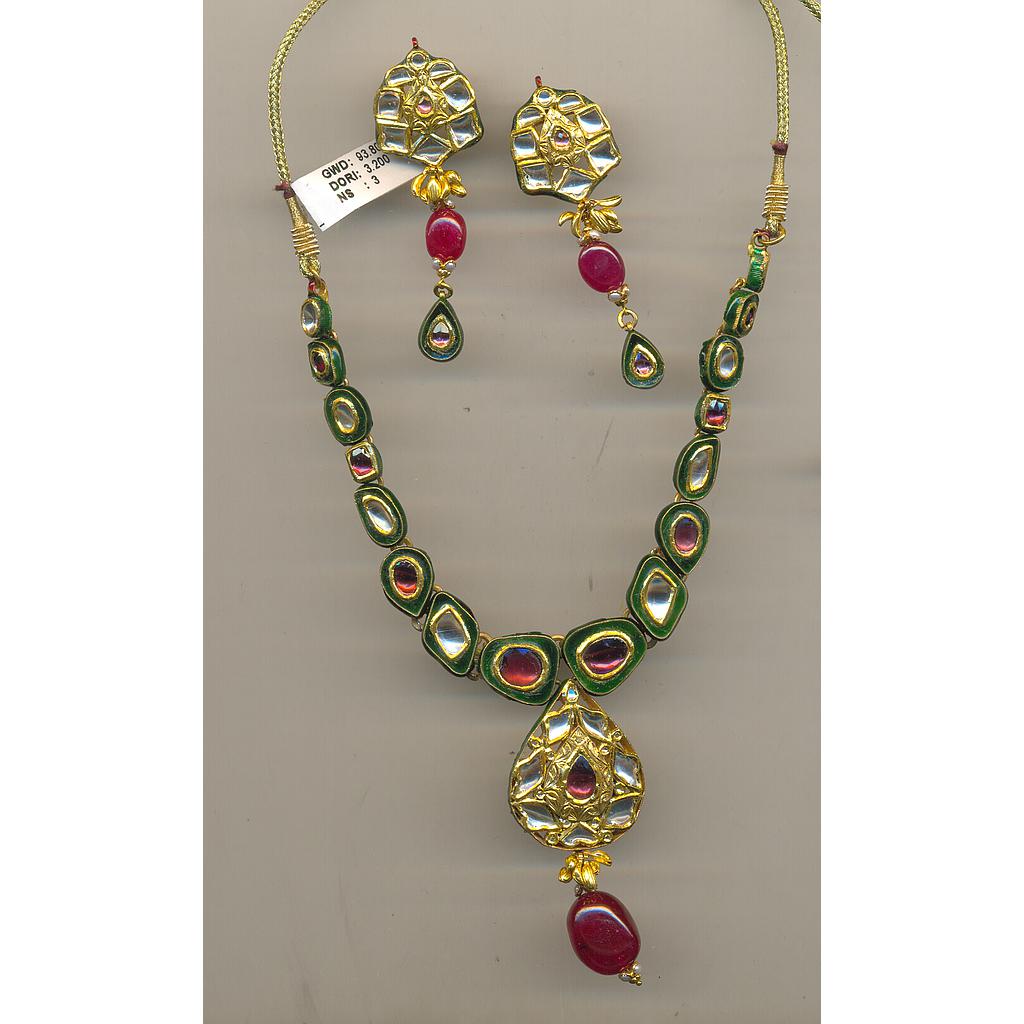 GOLD HALF SET ROUND KUNDAN EXCLUSIVE