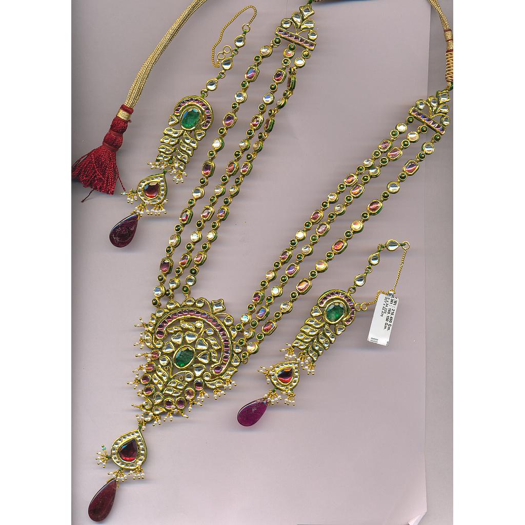 GOLD HALF SET ROUND KUNDAN EXCLUSIVE