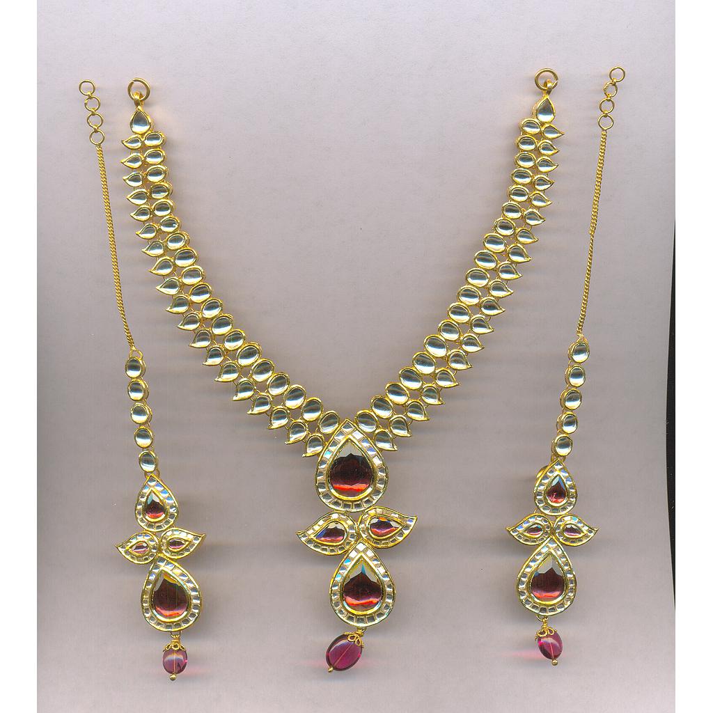 GOLD HALF SET ROUND KUNDAN EXCLUSIVE