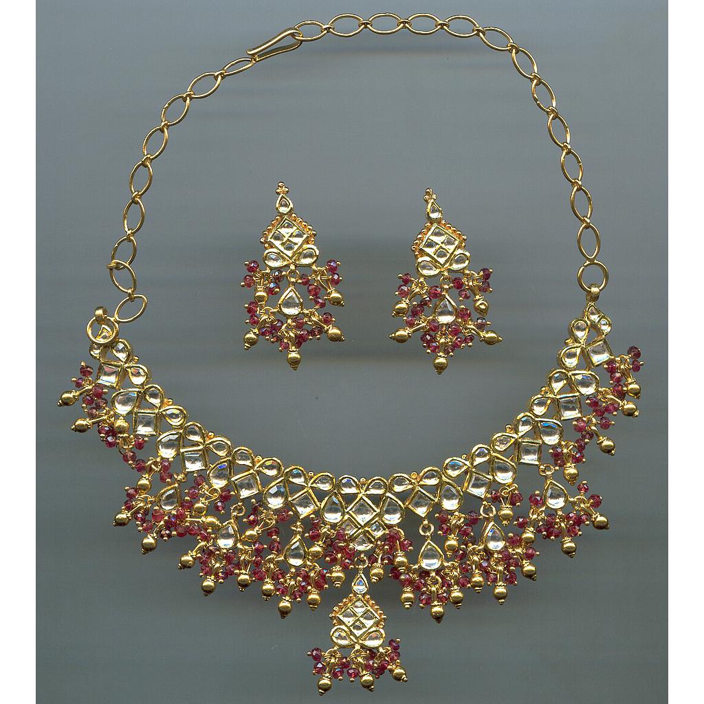 GOLD HALF SET ROUND KUNDAN EXCLUSIVE